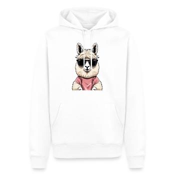 Alpaga cool avec lunettes de soleil - Sweat à capuche Premium bio Homme - blanc - Devant - Nico (187cm)
