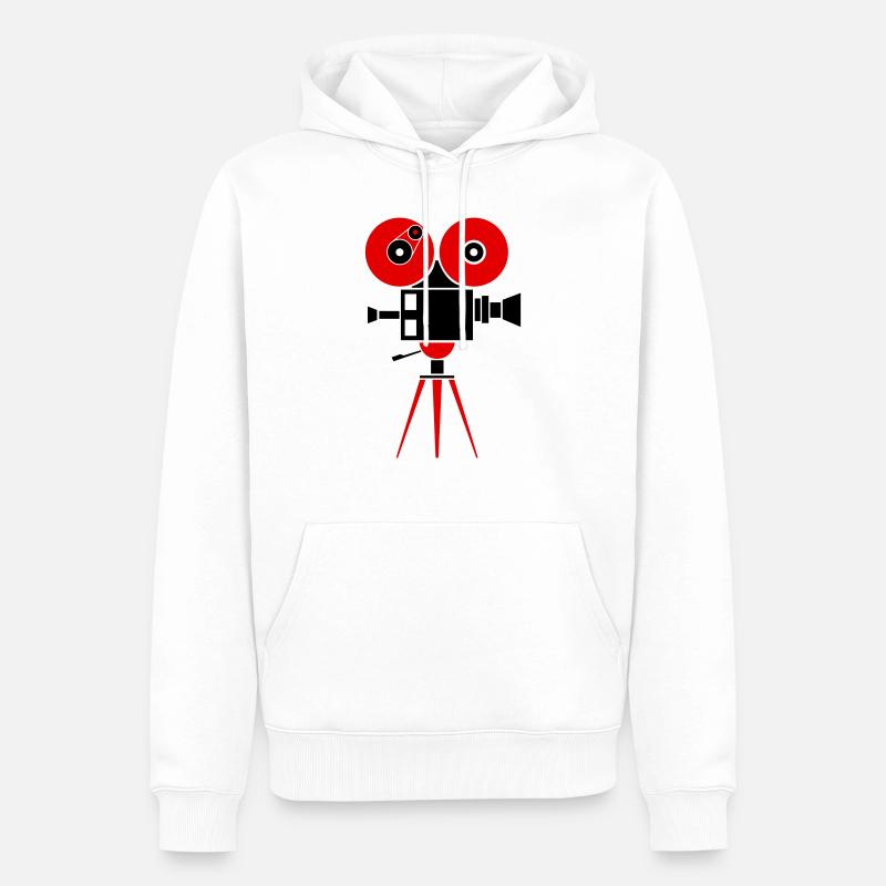 caméra - Sweat à capuche Premium bio Homme - blanc