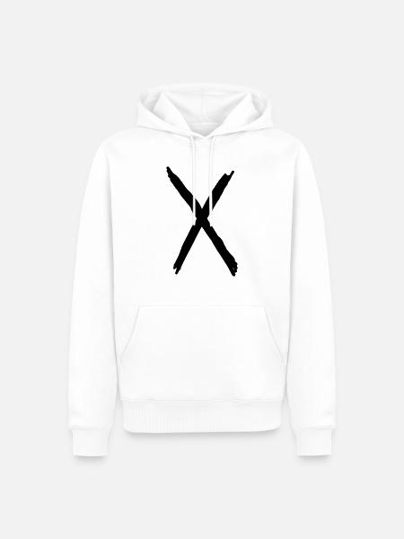 Buchstaben X - Männer Premium Bio Hoodie - Weiß