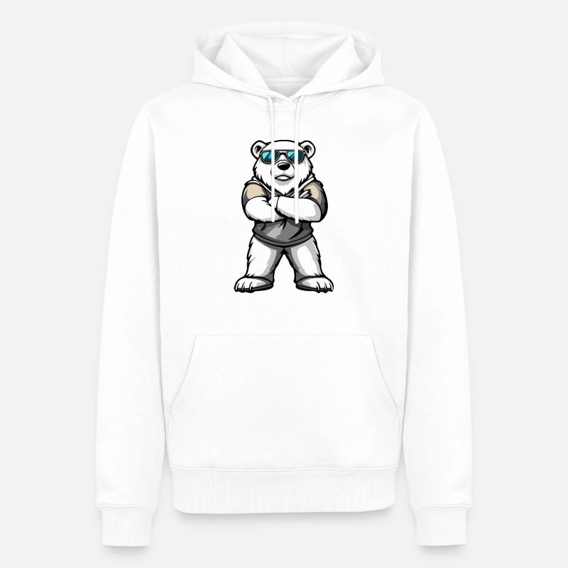 Bande dessinée ours polaire - Sweat à capuche Premium bio Homme - blanc