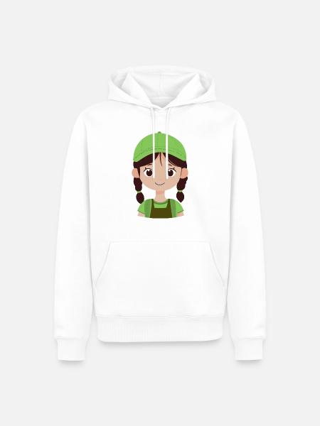 Schülerin Mädel Mädchen - Männer Premium Bio Hoodie - Weiß