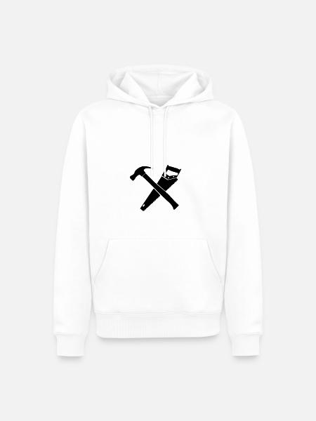 Hammer und SägenDesign - Männer Premium Bio Hoodie - Weiß