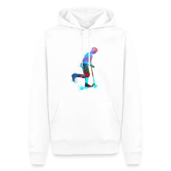 Stuntscooter,Trickscooter,tricks,stunt,e-scooter, - Männer Premium Bio Hoodie - Weiß - Vorne - Nico (187cm)