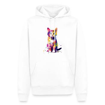 Splash of paint cat - Men’s Premium Organic Hoodie - white - Front - Nico (187cm)