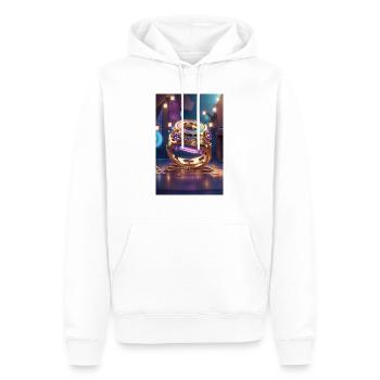 3D Animation Style graphique bourse - Sweat à capuche Premium bio Homme - blanc - Devant - Nico (187cm)