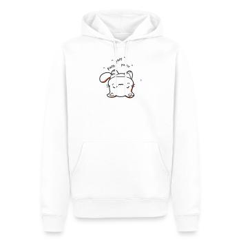 Chaton kawaii ronronne - Sweat à capuche Premium bio Homme - blanc - Devant - Nico (187cm)