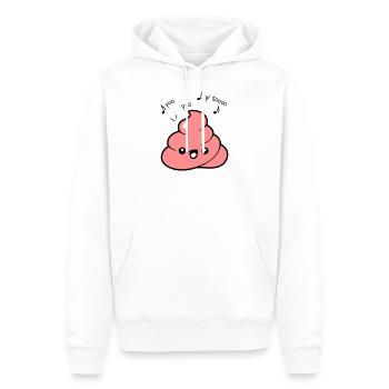 bajs emoticon citater - Herre Premium økologisk hoodie - hvid - Foran - Nico (187cm)