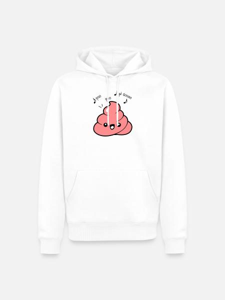 Emoji caca citations - Sweat à capuche Premium bio Homme - blanc