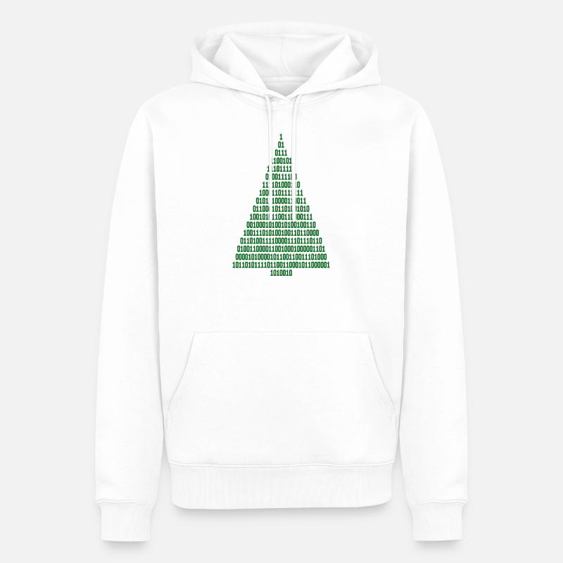 Weihnachten Weihnachtsbaum Binärcode Informatiker - Männer Premium Bio Hoodie - Weiß