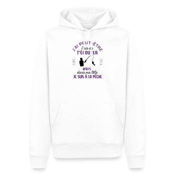 In meinem Kopf fische ich - Männer Premium Bio Hoodie - Weiß - Vorne - Nico (187cm)