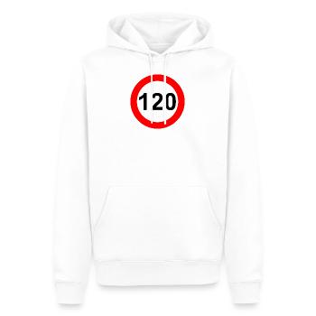 Verkehrsschild Geschwindigkeit Grenze 120 - Männer Premium Bio Hoodie - Weiß - Vorne - Nico (187cm)
