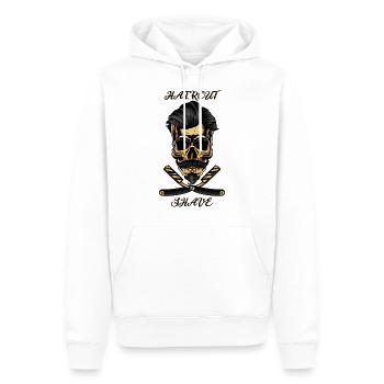 Skull Haircut And Shave @ Markus - Männer Premium Bio Hoodie - Weiß - Vorne - Nico (187cm)