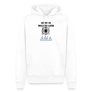 Der Tiefton muss beischlafen Bass Musik Ton - Männer Premium Bio Hoodie - Weiß - Vorne - Nico (187cm)