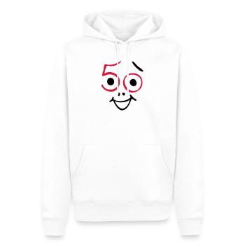 50 ans et toujours frais! - Sweat à capuche Premium bio Homme - blanc - Devant - Nico (187cm)