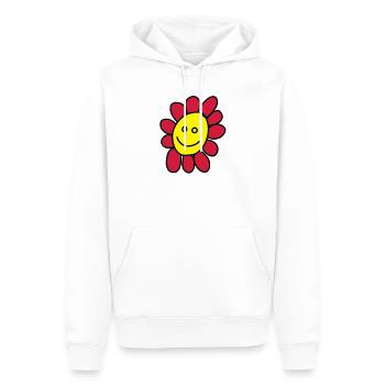 Ich bin eine Blume - Männer Premium Bio Hoodie - Weiß - Vorne - Nico (187cm)