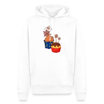 Gâteau au muffin Halloween - Sweat à capuche Premium bio Homme - blanc - Devant - Nico (187cm)
