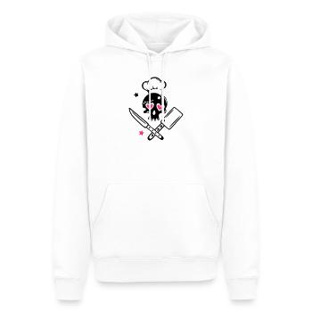 Girlie au crâne avec chapeau de chef - Sweat à capuche Premium bio Homme - blanc - Devant - Nico (187cm)
