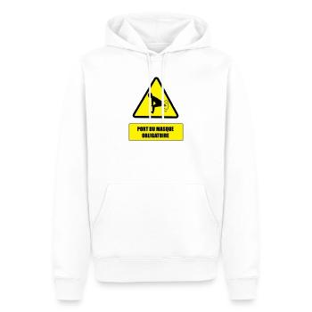 Danger pet - Sweat à capuche Premium bio Homme - blanc - Devant - Nico (187cm)