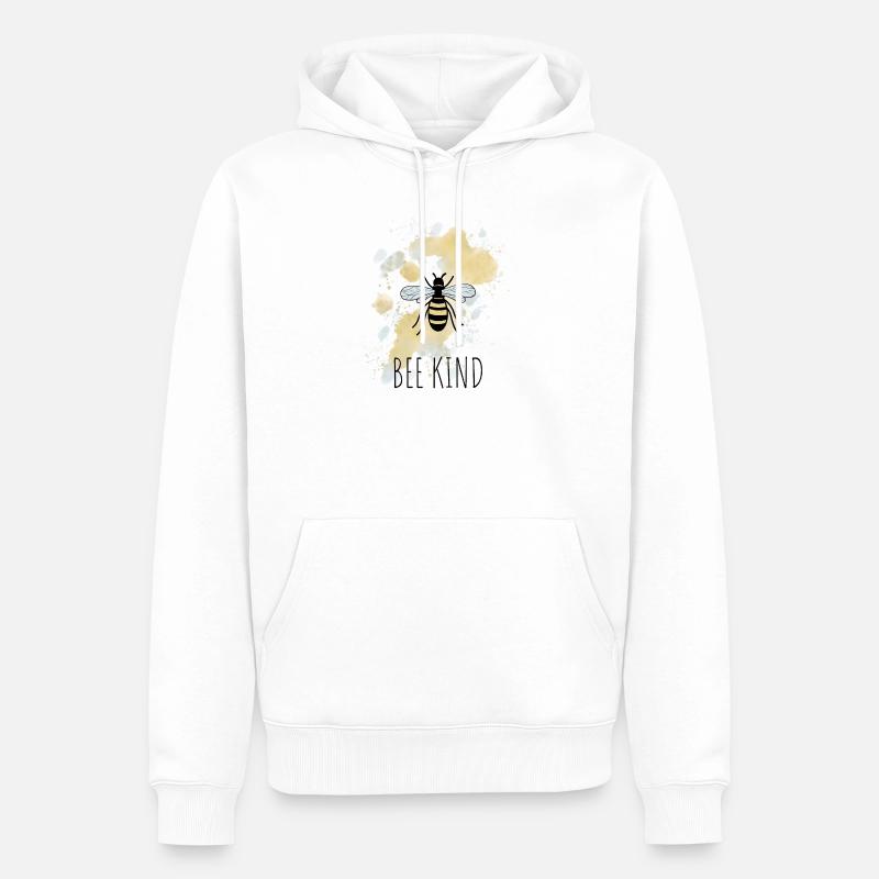 Biene Be Bee Kind - Männer Premium Bio Hoodie - Weiß