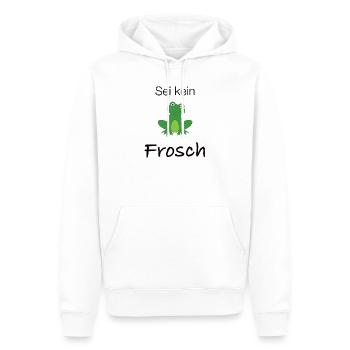 Sei kein Frosch - Männer Premium Bio Hoodie - Weiß - Vorne - Nico (187cm)