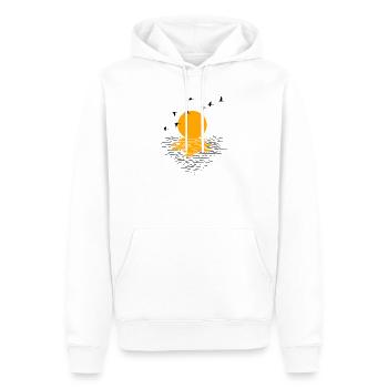 Grues d’oies sauvages Printemps - Sweat à capuche Premium bio Homme - blanc - Devant - Nico (187cm)