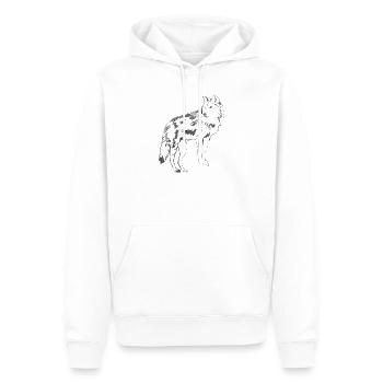 Loup - Sweat à capuche Premium bio Homme - blanc - Devant - Nico (187cm)