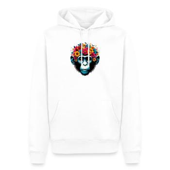 Singe - Sweat à capuche Premium bio Homme - blanc - Devant - Nico (187cm)