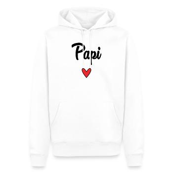 BONNE FÊTE PAPA. PAPA. FÊTE DES PÈRES. PÈRE. BONNE - Sweat à capuche Premium bio Homme - blanc - Devant - Nico (187cm)