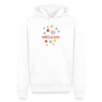 Inklusion - Männer Premium Bio Hoodie - Weiß - Vorne - Nico (187cm)