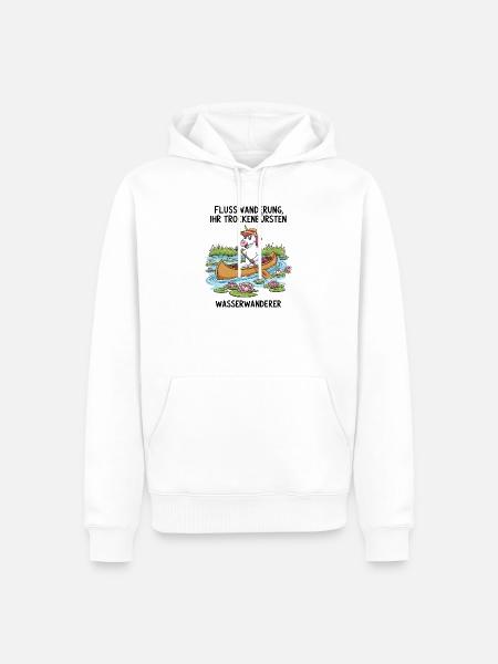Einhorn Kanufahrt - Männer Premium Bio Hoodie - Weiß