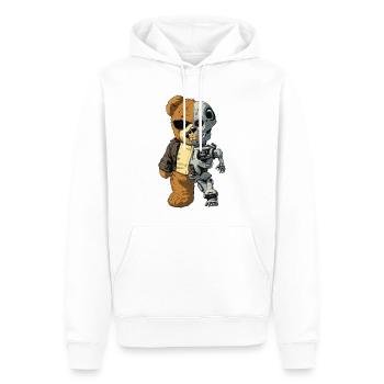 Ours Robot Cyborg - Sweat à capuche Premium bio Homme - blanc - Devant - Nico (187cm)