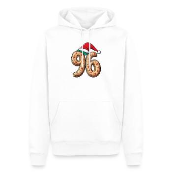 96 Biscuit Noël - Sweat à capuche Premium bio Homme - blanc - Devant - Nico (187cm)