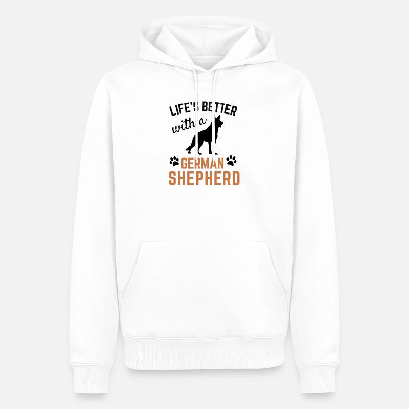 Deutscher Schäferhund, Vater, Mutter, Besitzer, Geschenk - Männer Premium Bio Hoodie - Weiß