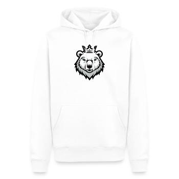Polar Bear Portrait Animal Polar Bear Head Crown - Men’s Premium Organic Hoodie - white - Front - Nico (187cm)