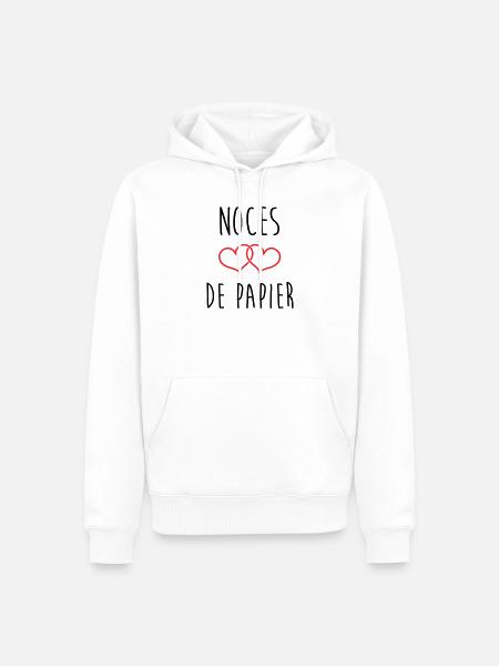 Papierhochzeit: 37 Jahre Ehe - Männer Premium Bio Hoodie - Weiß
