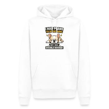 Doppelt gebuchter Bulldog-Nichts-Abschlag - Männer Premium Bio Hoodie - Weiß - Vorne - Nico (187cm)