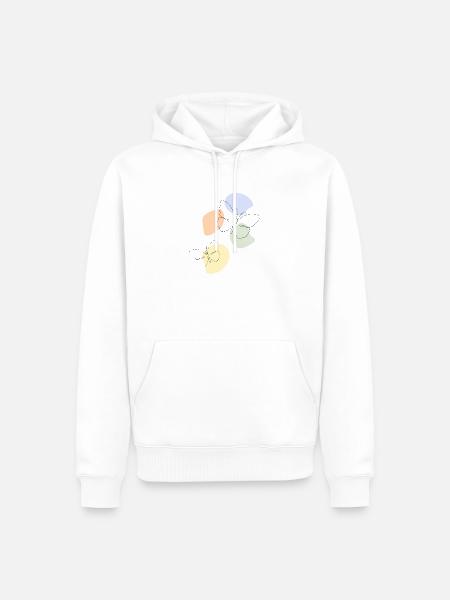 Abstract Butterfly Line Art Minimal Aesthetic Appa - Männer Premium Bio Hoodie - Weiß