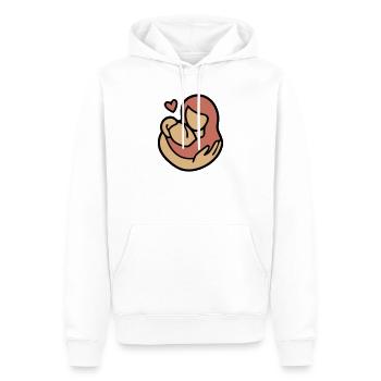 Étreinte Mère-Enfant Amour - Sweat à capuche Premium bio Homme - blanc - Devant - Nico (187cm)