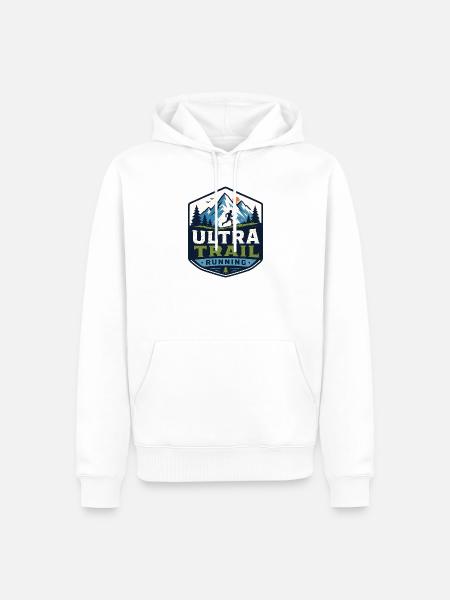 Ultra Trail Running - Men’s Premium Organic Hoodie - white