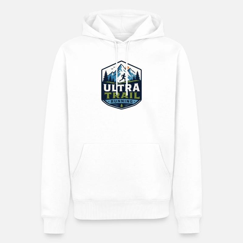 Ultra-Trailrunning - Männer Premium Bio Hoodie - Weiß