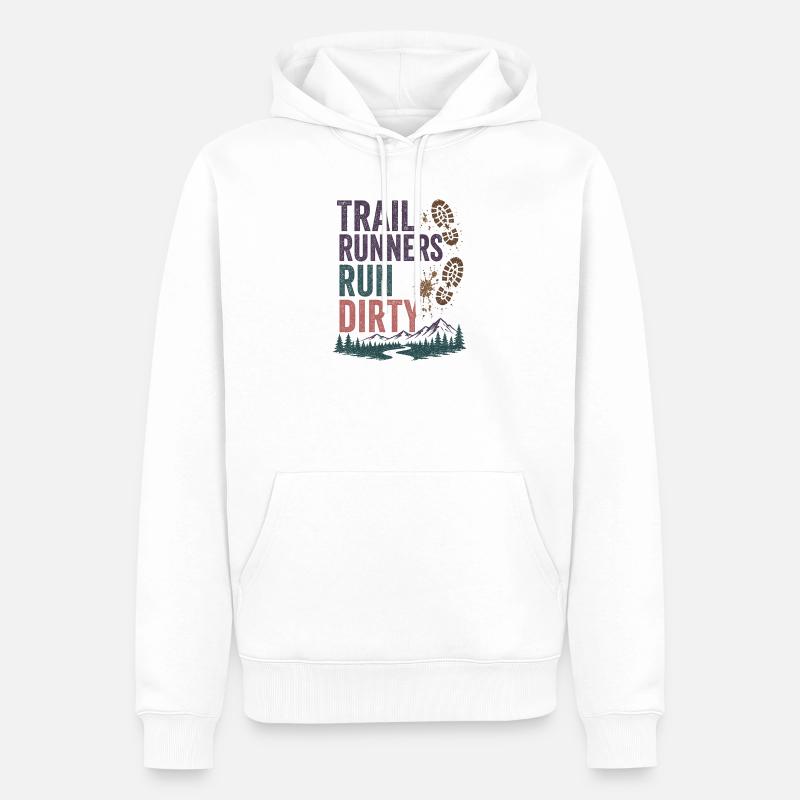 Trailrunner laufen schmutzig - Männer Premium Bio Hoodie - Weiß