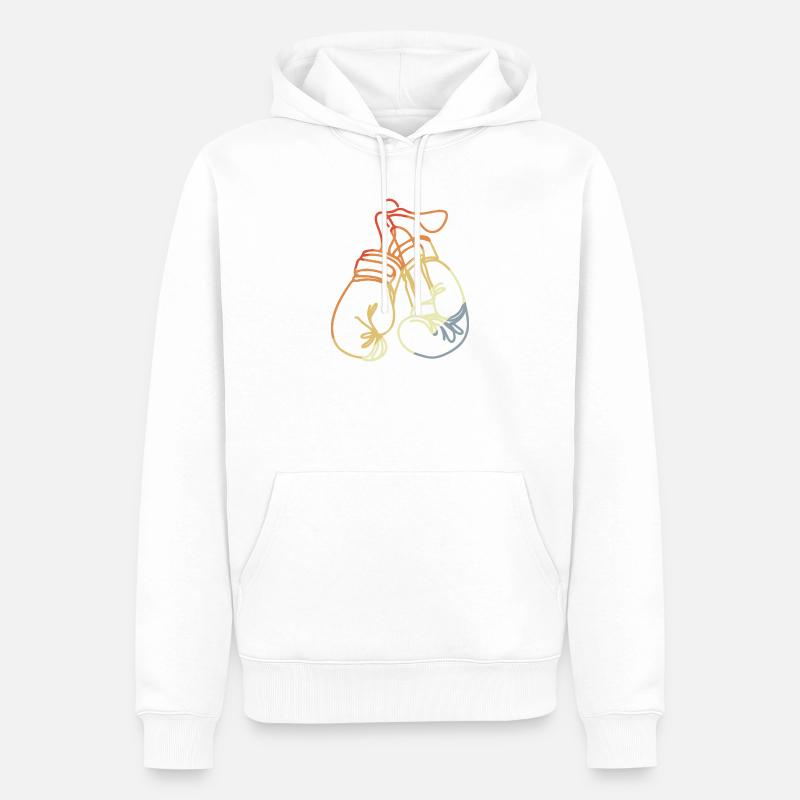 Gants de boxe style rétro - Sweat à capuche Premium bio Homme - blanc