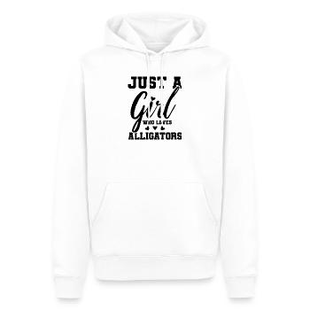 Juste une fille qui aime les alligators – Fan d’alligators - Sweat à capuche Premium bio Homme - blanc - Devant - Nico (187cm)