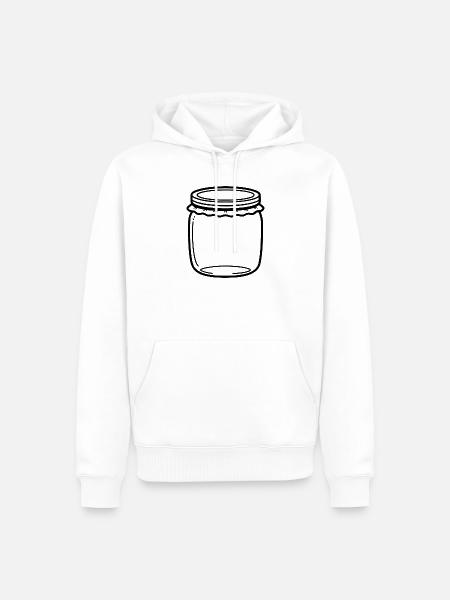 Jam Jar Outline - Men’s Premium Organic Hoodie - white