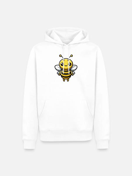 Süße Hummel - Männer Premium Bio Hoodie - Weiß