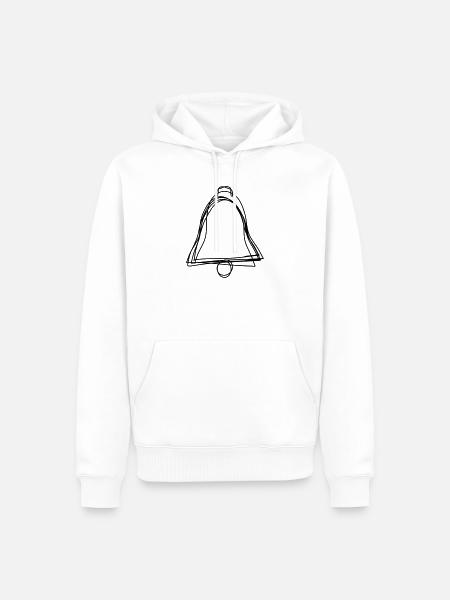 Glocke handgezeichnet - Männer Premium Bio Hoodie - Weiß