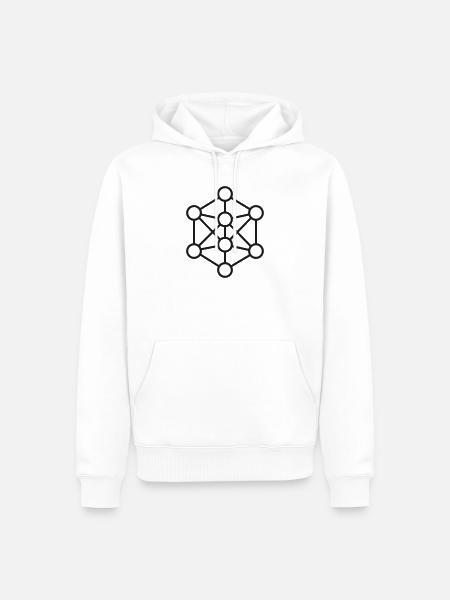 Neuronales Netzwerkleitungssymbol - Männer Premium Bio Hoodie - Weiß