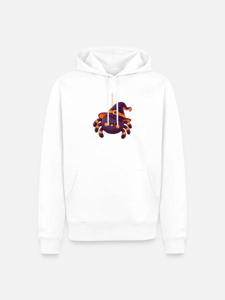 Kuschelige Hexenspinnenfigur - Männer Premium Bio Hoodie - Weiß