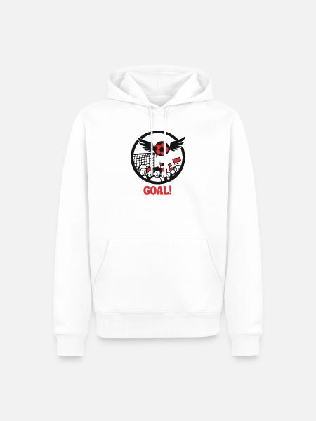 Fussball Tor Wappen Logo - Männer Premium Bio Hoodie - Weiß