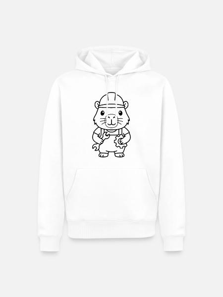 Niedliche Capybara-Ingenieur-Gliederung - Männer Premium Bio Hoodie - Weiß